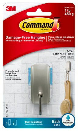 COMMAND BATH HOOK SATIN NICKEL CD/1