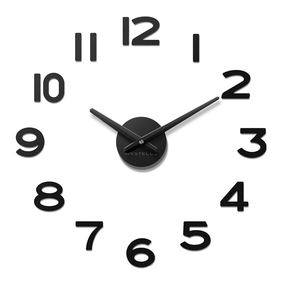 WALL CLOCK-20″ FLOATING DIAL  PEEL AND STICKw-METAL HANDS