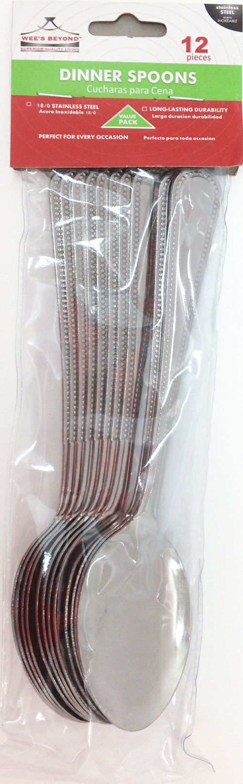 DINNER SPOONS LIGHT GAUGE 12pk SS