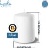 PILLAR CANDLE- 3″ TALL- 4 PACK  WHITE - Image 2