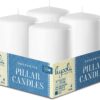 PILLAR CANDLE- 3″ TALL- 4 PACK  WHITE