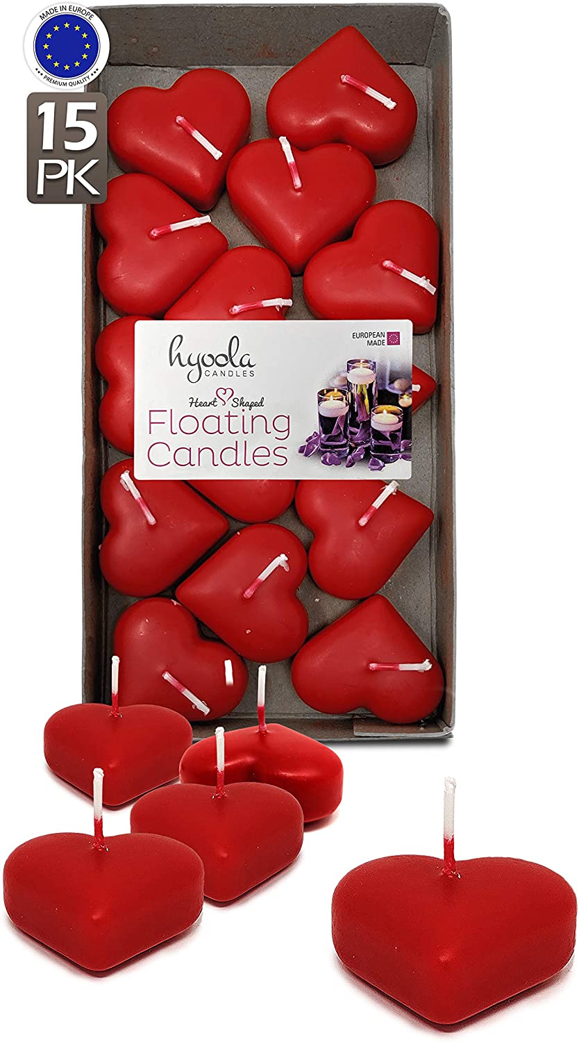 FLOATING RED HEART CANDLE-15pk