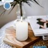 PILLAR CANDLE- 3″ TALL- 4 PACK  WHITE - Image 4