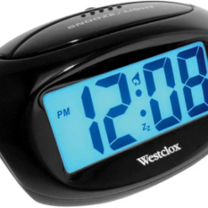 ALARM CLOCK-LCD w-BLUE BACKLIT  BATTERY POWERED